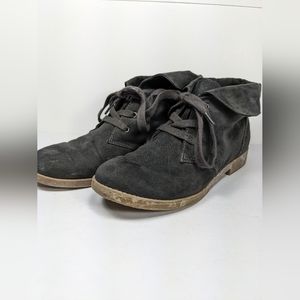 Indigo Rd dark grey fold over lace up ankle boots